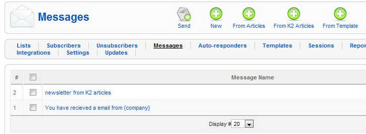 RSMail! - newsletter from k2 articles RSMail! - newsletter from k2 articles